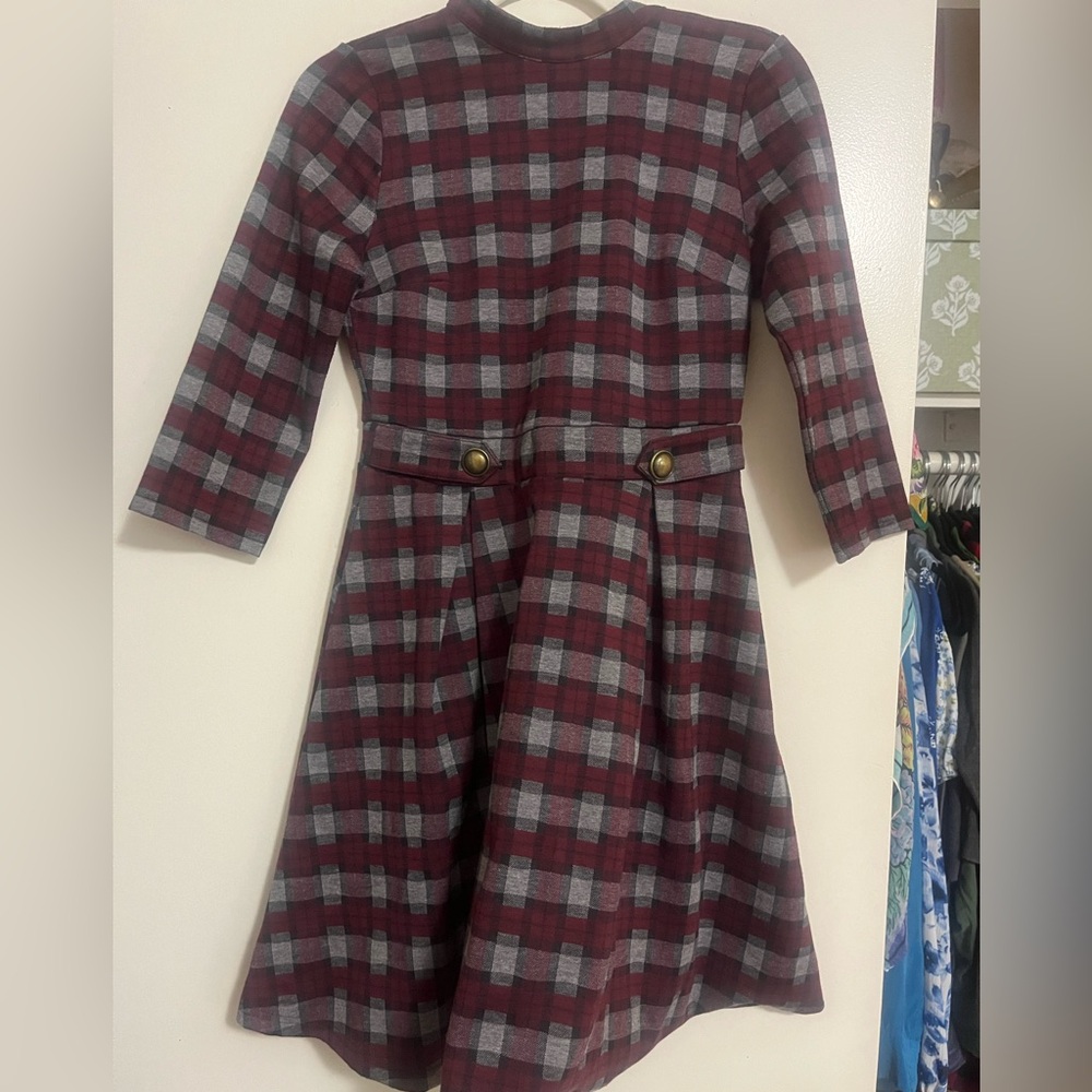 Anthropologie ModCloth Plaid 3/4 Sleeve Dress